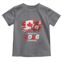Funny Canada Soccer Dinosaur Toddler T Shirt Road To 2026
