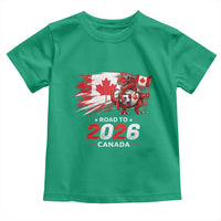 Funny Canada Soccer Dinosaur Toddler T Shirt Road To 2026