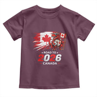 Funny Canada Soccer Dinosaur Toddler T Shirt Road To 2026