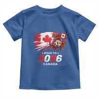 Funny Canada Soccer Dinosaur Toddler T Shirt Road To 2026