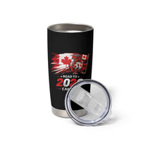 Funny Canada Soccer Dinosaur Tumbler Cup Road To 2026