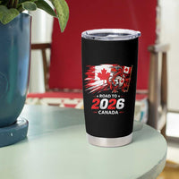 Funny Canada Soccer Dinosaur Tumbler Cup Road To 2026