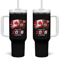 Funny Canada Soccer Dinosaur Tumbler With Handle Road To 2026