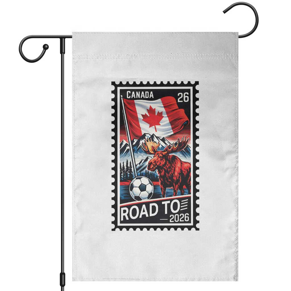 Canada Soccer Moose Garden Flag Vintage Postal Stamp Road To 2026