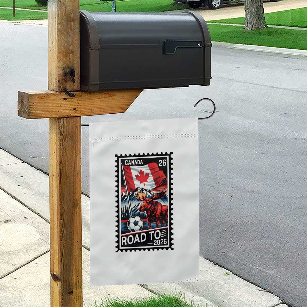 Canada Soccer Moose Garden Flag Vintage Postal Stamp Road To 2026