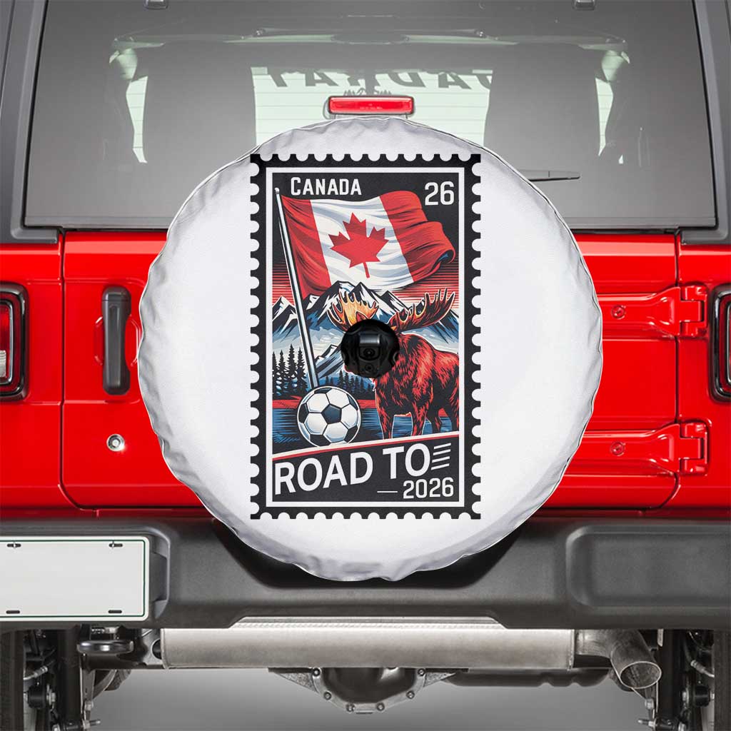 Canada Soccer Moose Spare Tire Cover Vintage Postal Stamp Road To 2026