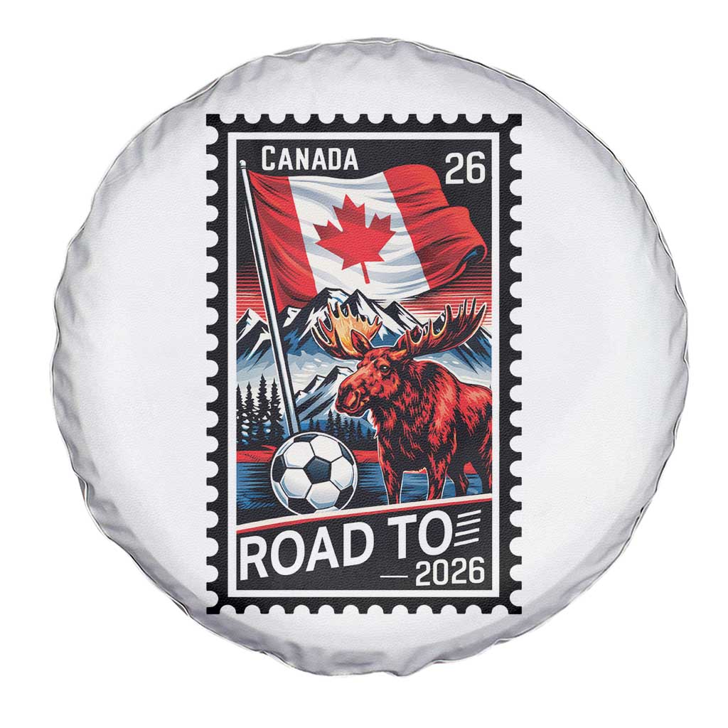 Canada Soccer Moose Spare Tire Cover Vintage Postal Stamp Road To 2026