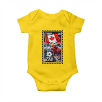 Canada Soccer Moose Baby Onesie Vintage Postal Stamp Road To 2026