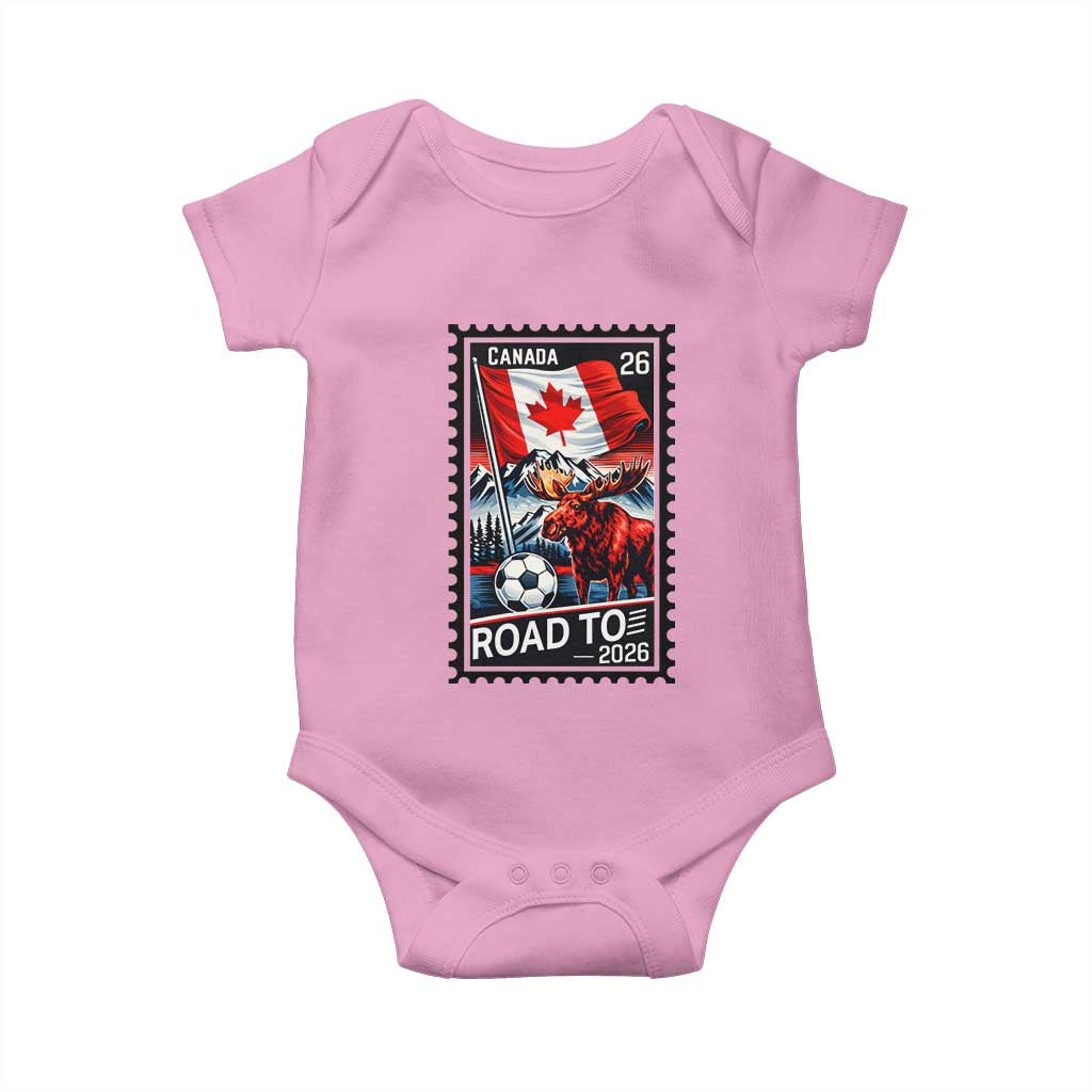 Canada Soccer Moose Baby Onesie Vintage Postal Stamp Road To 2026