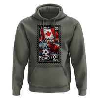 Canada Soccer Moose Hoodie Vintage Postal Stamp Road To 2026