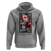 Canada Soccer Moose Hoodie Vintage Postal Stamp Road To 2026