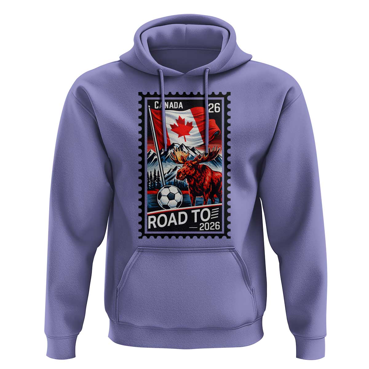 Canada Soccer Moose Hoodie Vintage Postal Stamp Road To 2026