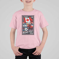 Canada Soccer Moose T Shirt For Kid Vintage Postal Stamp Road To 2026