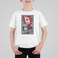 Canada Soccer Moose T Shirt For Kid Vintage Postal Stamp Road To 2026