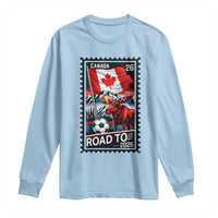Canada Soccer Moose Long Sleeve Shirt Vintage Postal Stamp Road To 2026