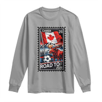 Canada Soccer Moose Long Sleeve Shirt Vintage Postal Stamp Road To 2026