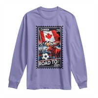 Canada Soccer Moose Long Sleeve Shirt Vintage Postal Stamp Road To 2026