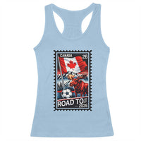Canada Soccer Moose Racerback Tank Top Vintage Postal Stamp Road To 2026