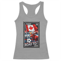 Canada Soccer Moose Racerback Tank Top Vintage Postal Stamp Road To 2026