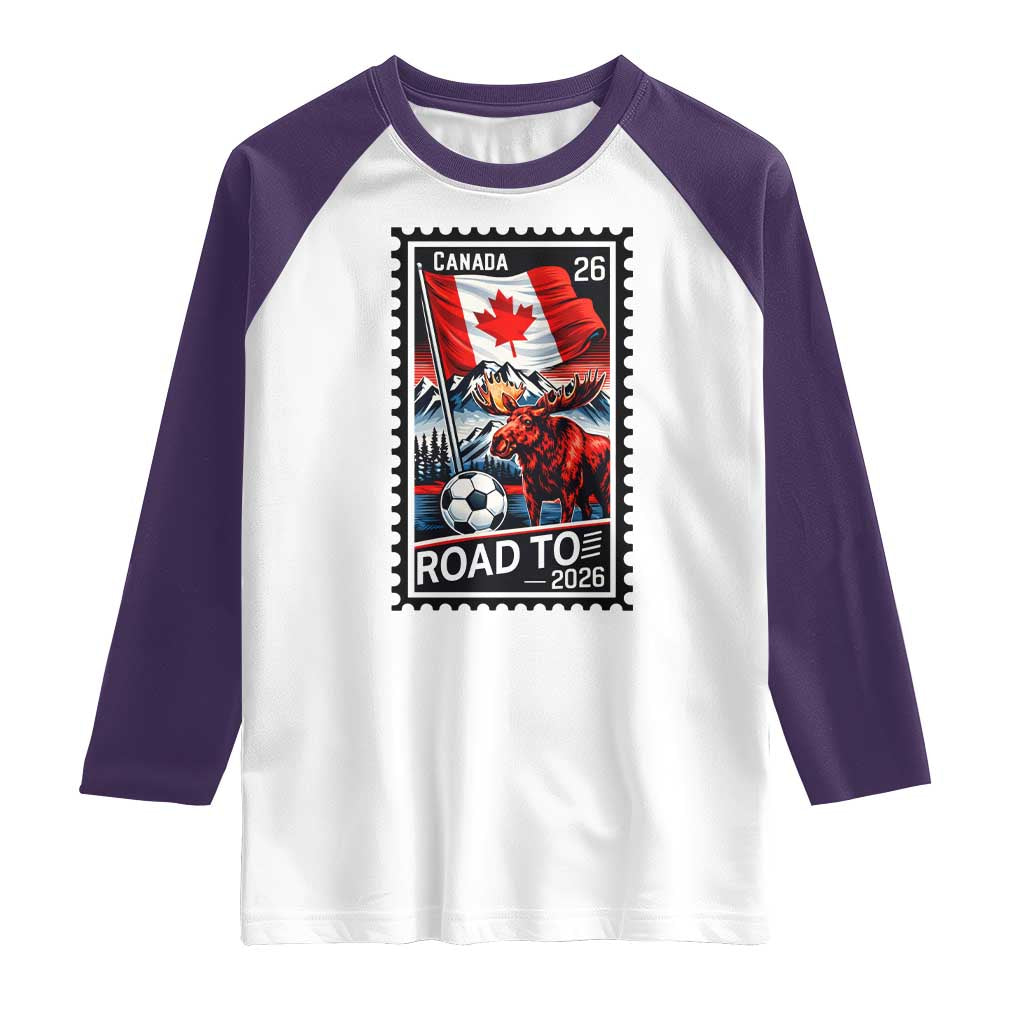 Canada Soccer Moose Raglan Shirt Vintage Postal Stamp Road To 2026