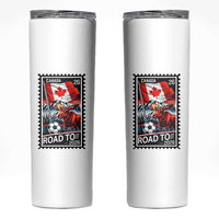 Canada Soccer Moose Skinny Tumbler Vintage Postal Stamp Road To 2026