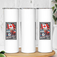 Canada Soccer Moose Skinny Tumbler Vintage Postal Stamp Road To 2026