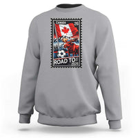 Canada Soccer Moose Sweatshirt Vintage Postal Stamp Road To 2026