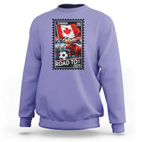 Canada Soccer Moose Sweatshirt Vintage Postal Stamp Road To 2026