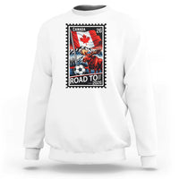 Canada Soccer Moose Sweatshirt Vintage Postal Stamp Road To 2026