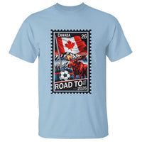 Canada Soccer Moose T Shirt Vintage Postal Stamp Road To 2026