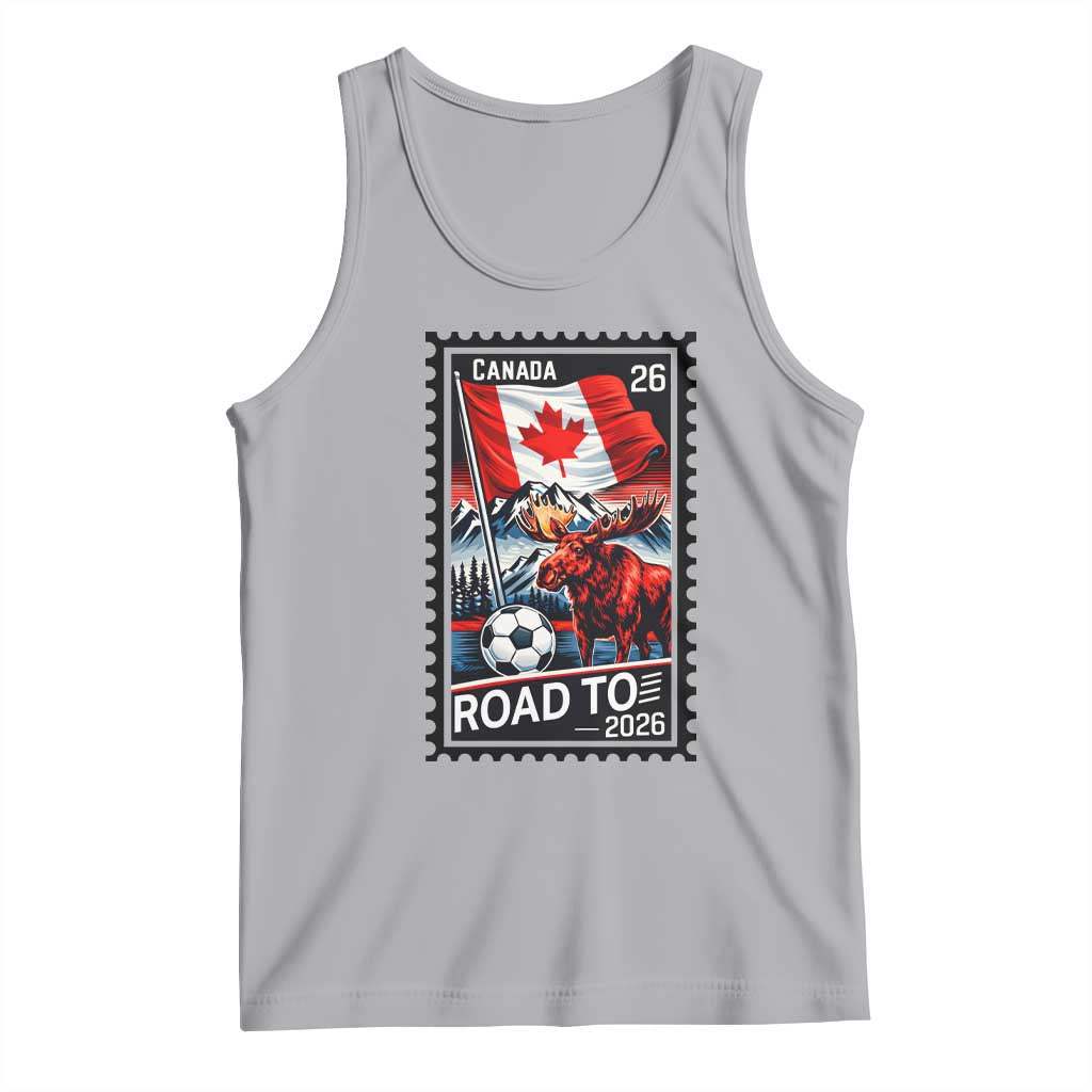 Canada Soccer Moose Tank Top Vintage Postal Stamp Road To 2026