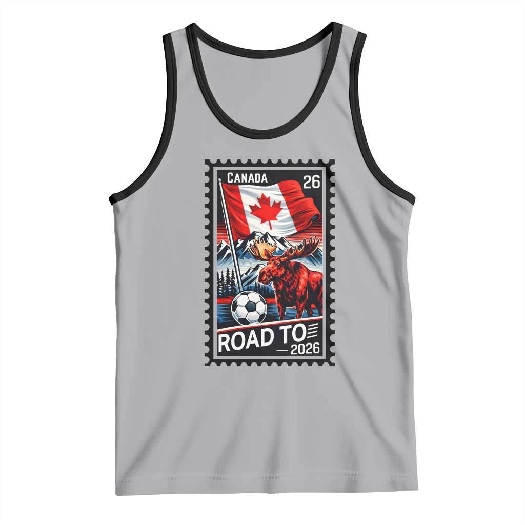 Canada Soccer Moose Tank Top Vintage Postal Stamp Road To 2026
