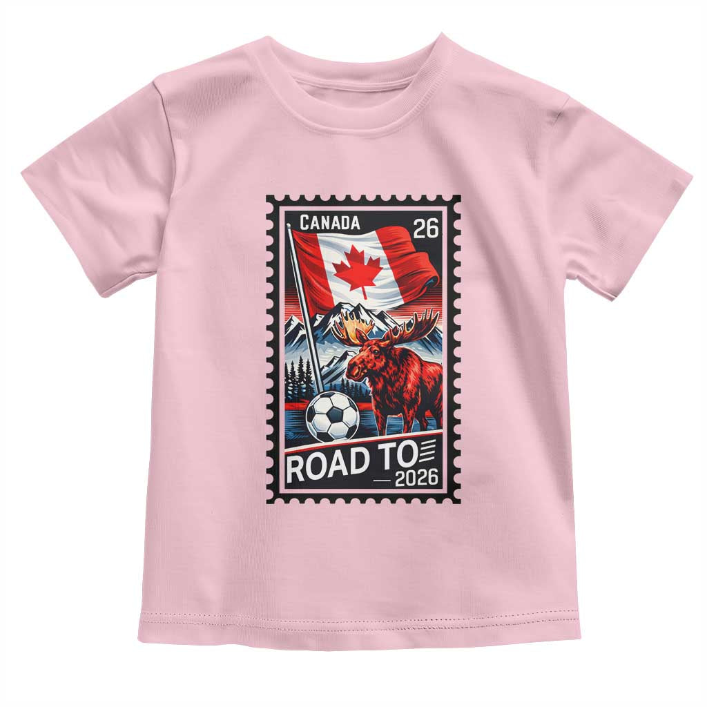 Canada Soccer Moose Toddler T Shirt Vintage Postal Stamp Road To 2026