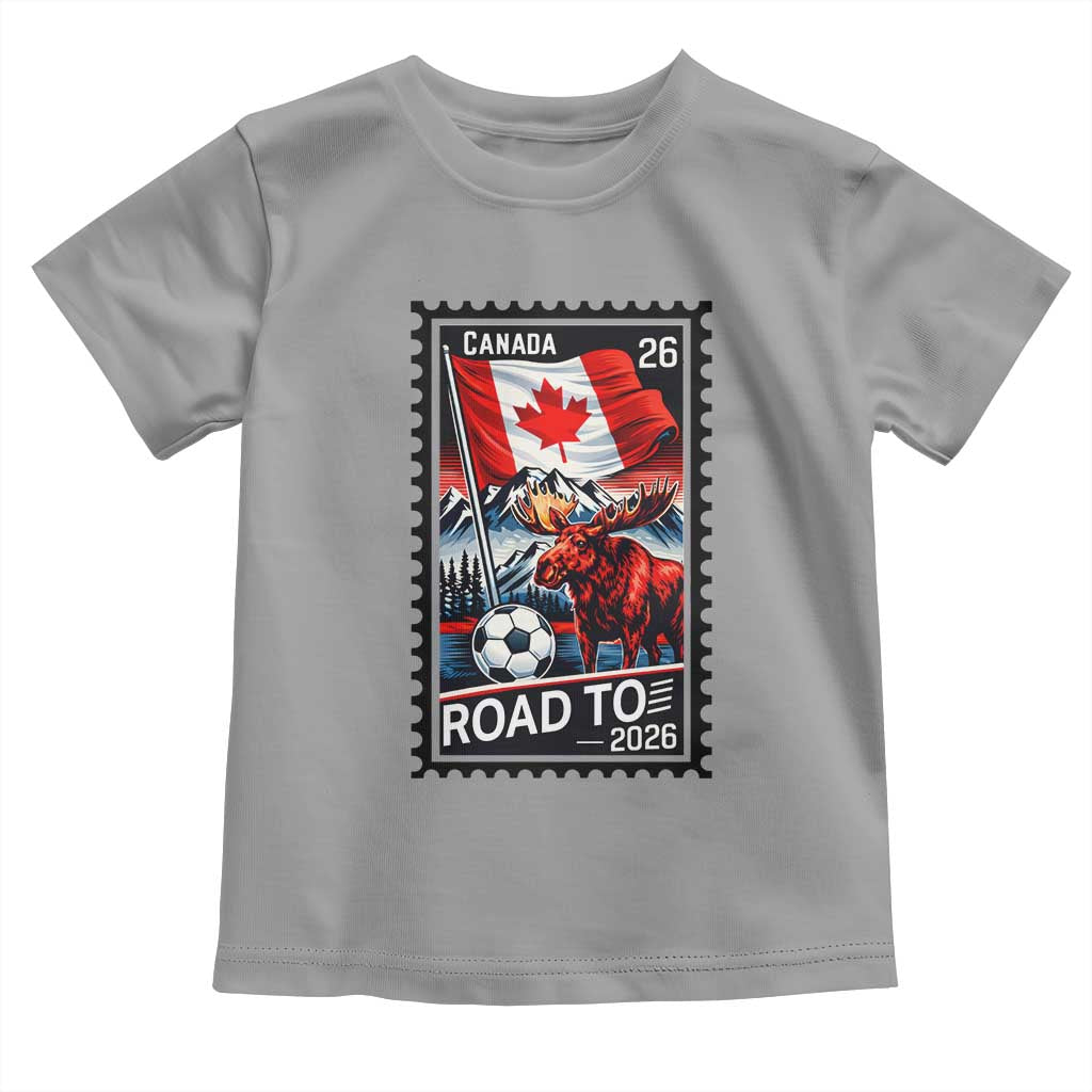 Canada Soccer Moose Toddler T Shirt Vintage Postal Stamp Road To 2026