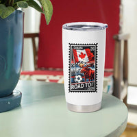 Canada Soccer Moose Tumbler Cup Vintage Postal Stamp Road To 2026