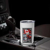 Canada Soccer Moose Tumbler Cup Vintage Postal Stamp Road To 2026