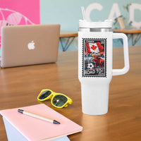Canada Soccer Moose Tumbler With Handle Vintage Postal Stamp Road To 2026