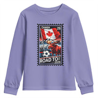 Canada Soccer Moose Youth Sweatshirt Vintage Postal Stamp Road To 2026