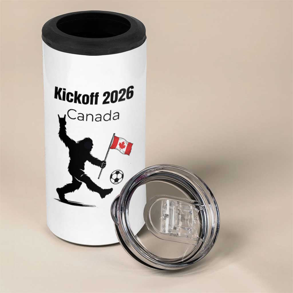 Funny Bigfoot Canada Soccer 4 in 1 Can Cooler Tumbler Kickoff 2026