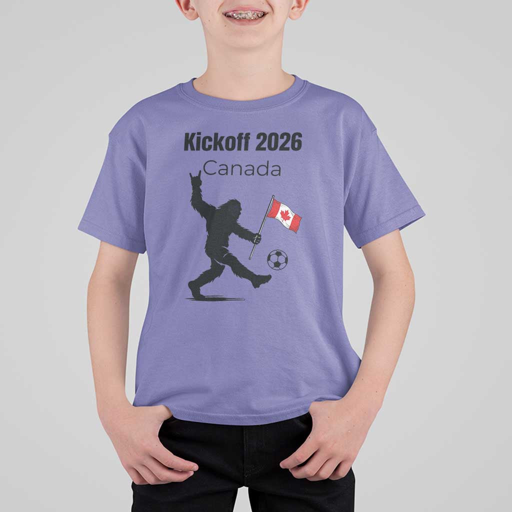 Funny Bigfoot Canada Soccer T Shirt For Kid Kickoff 2026
