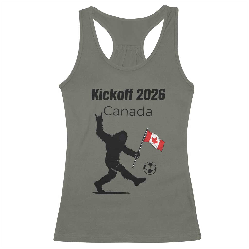 Funny Bigfoot Canada Soccer Racerback Tank Top Kickoff 2026