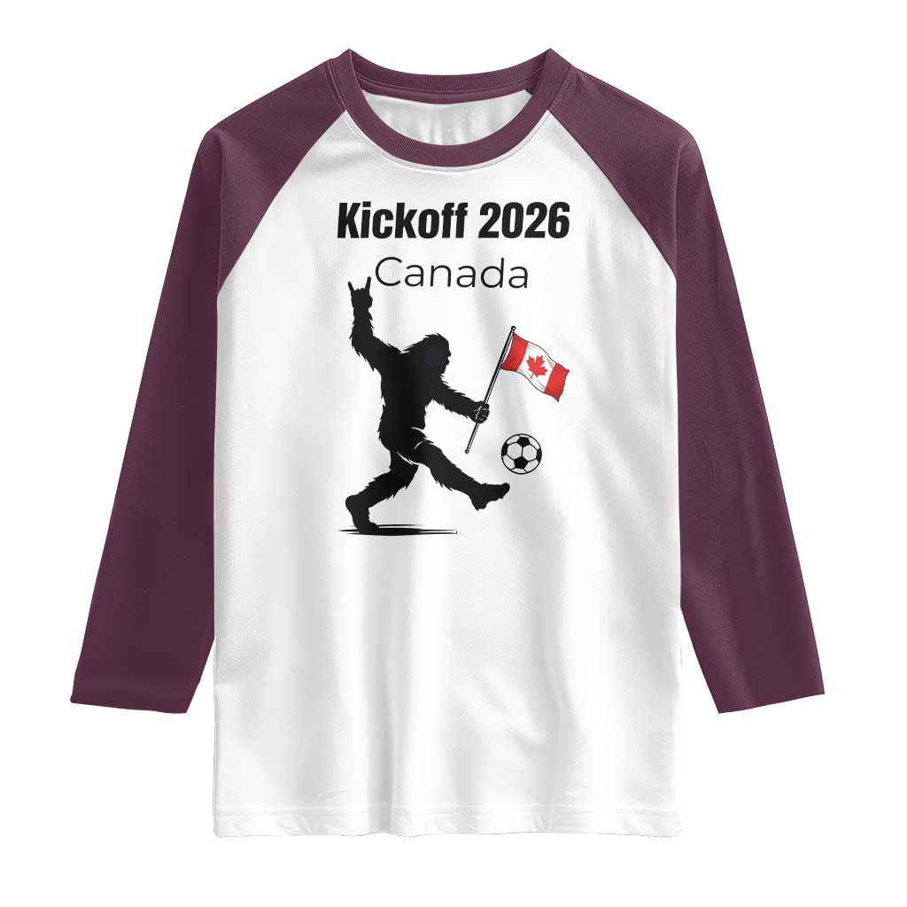 Funny Bigfoot Canada Soccer Raglan Shirt Kickoff 2026