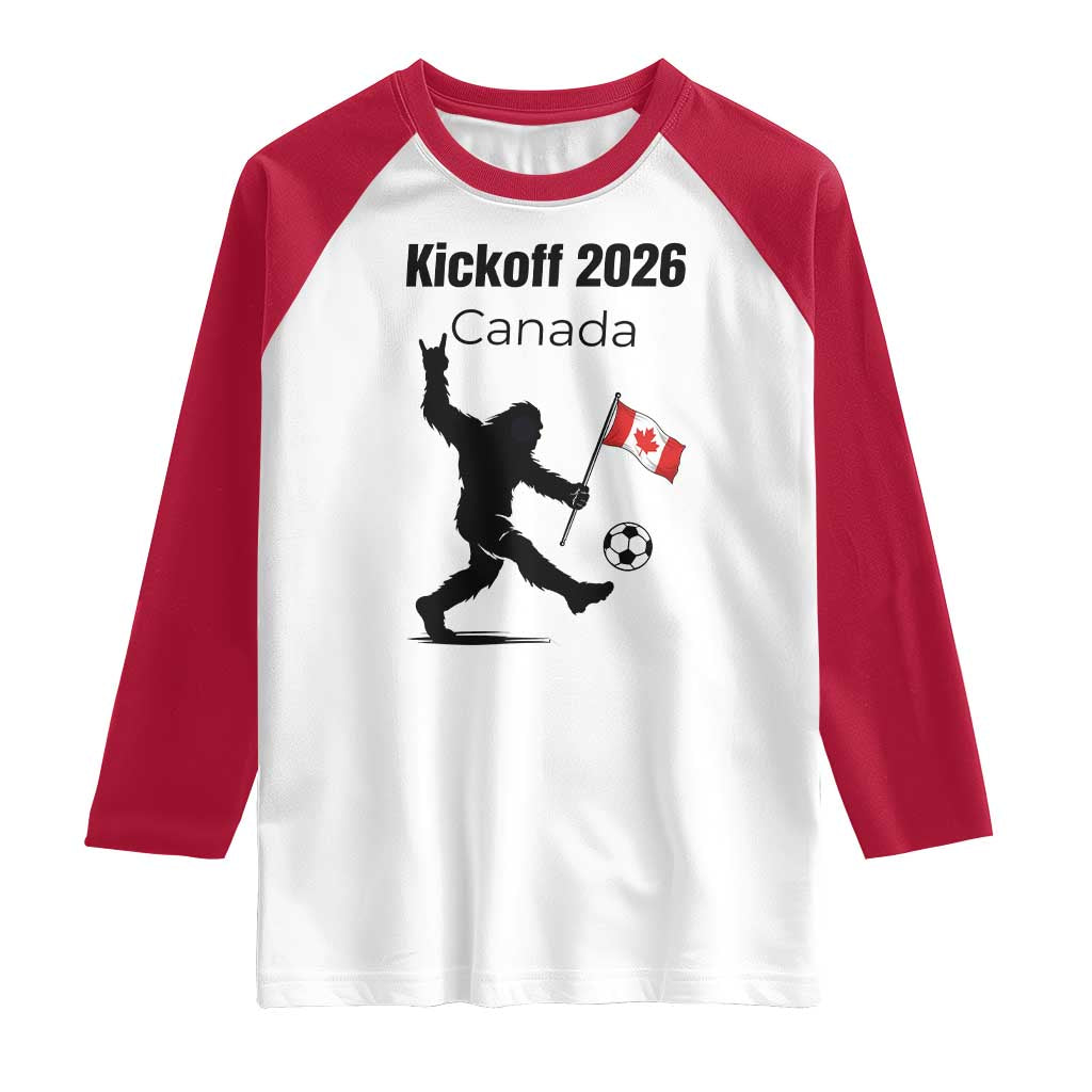 Funny Bigfoot Canada Soccer Raglan Shirt Kickoff 2026
