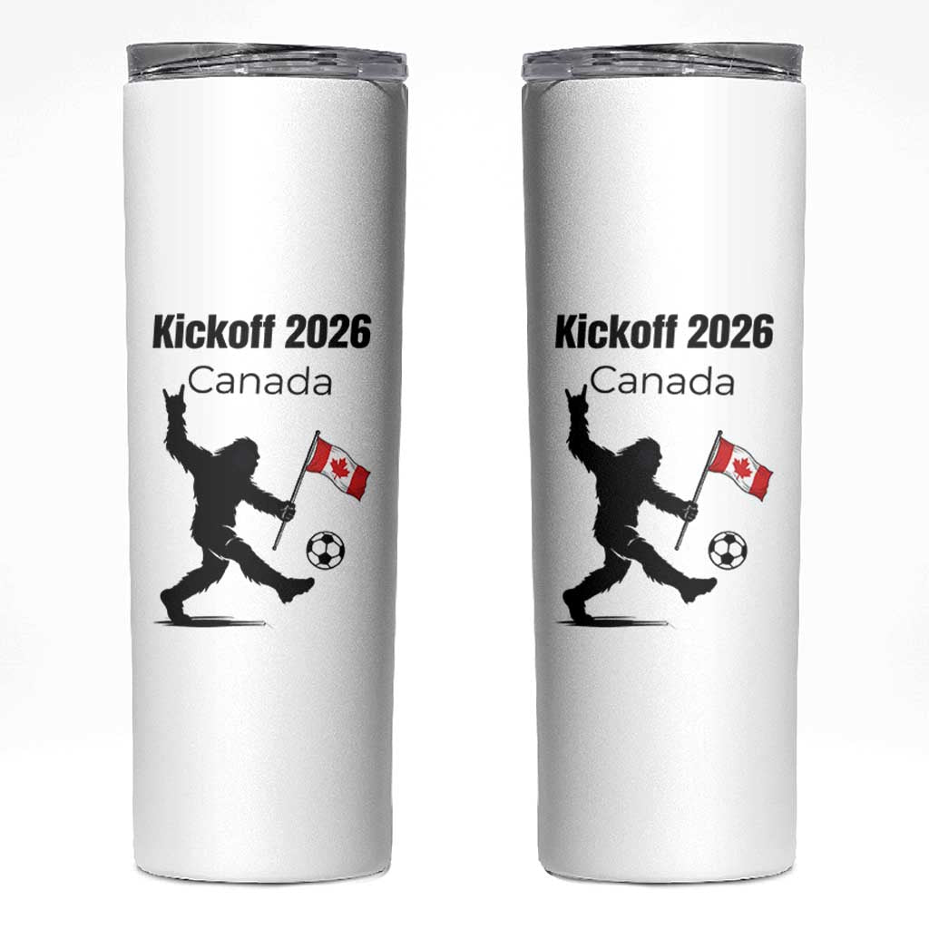 Funny Bigfoot Canada Soccer Skinny Tumbler Kickoff 2026