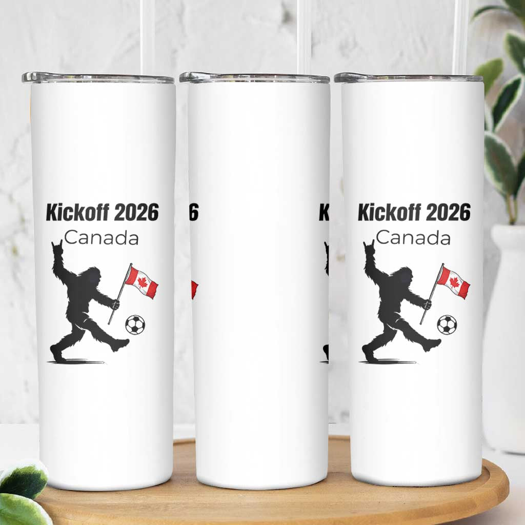 Funny Bigfoot Canada Soccer Skinny Tumbler Kickoff 2026