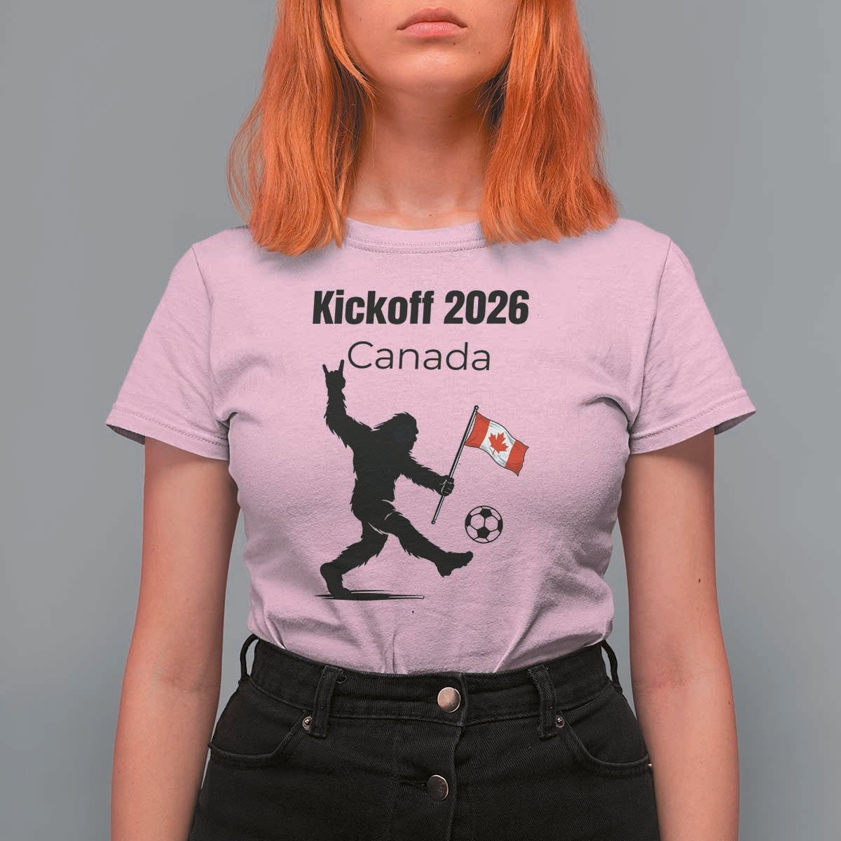 Funny Bigfoot Canada Soccer T Shirt For Women Kickoff 2026