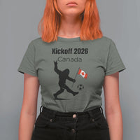 Funny Bigfoot Canada Soccer T Shirt For Women Kickoff 2026