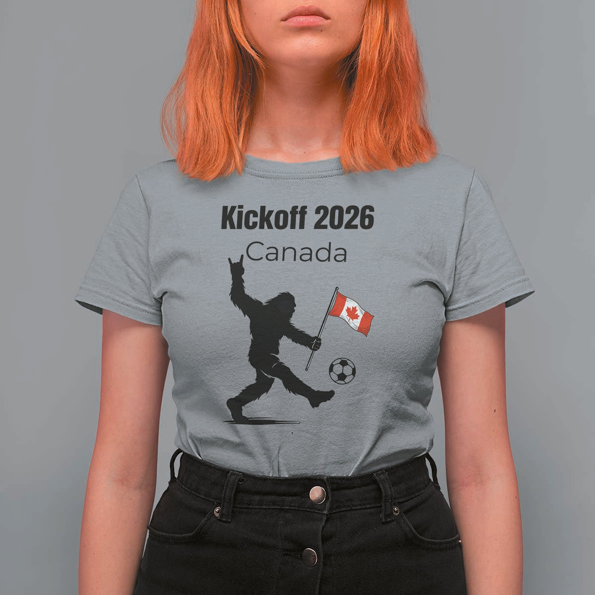 Funny Bigfoot Canada Soccer T Shirt For Women Kickoff 2026
