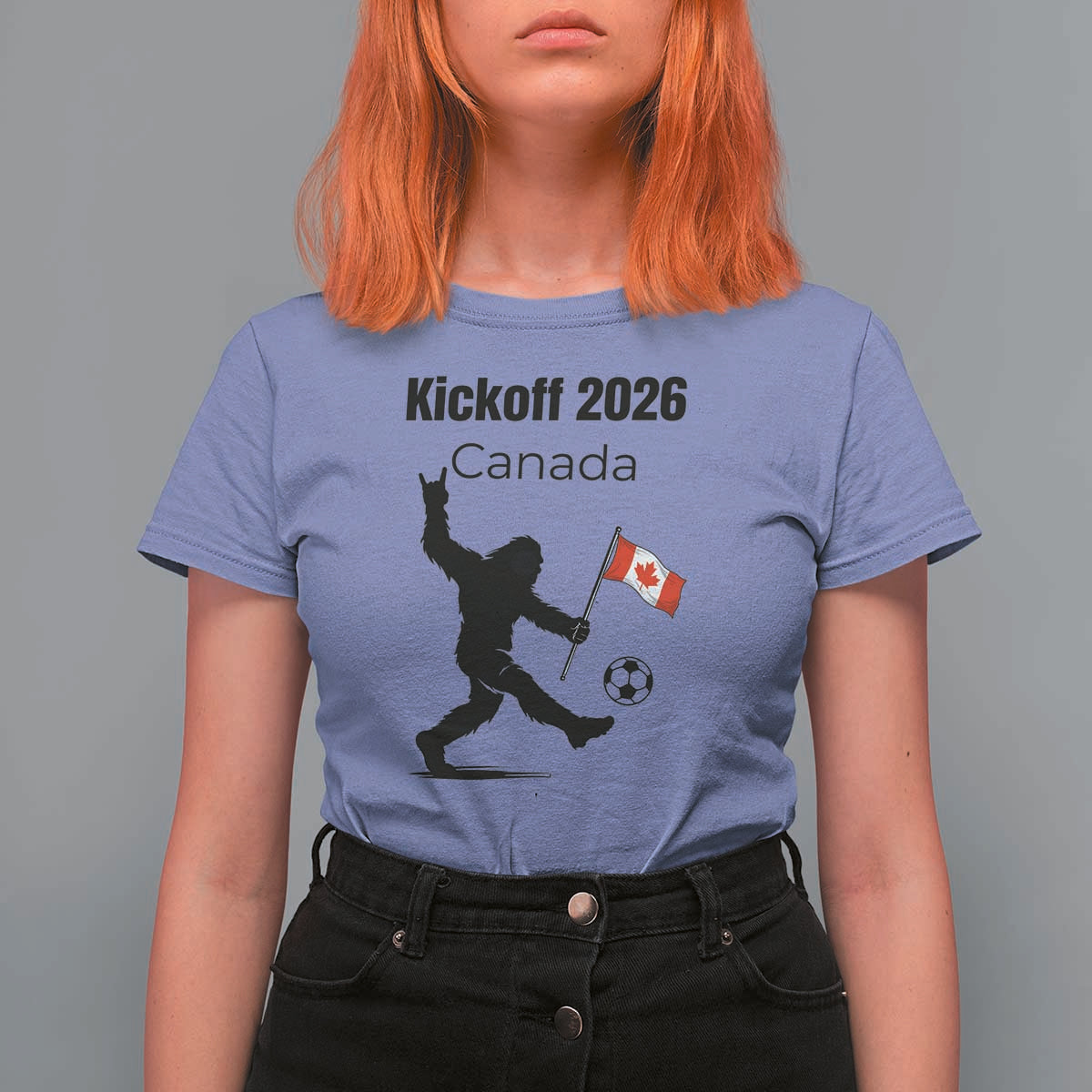Funny Bigfoot Canada Soccer T Shirt For Women Kickoff 2026