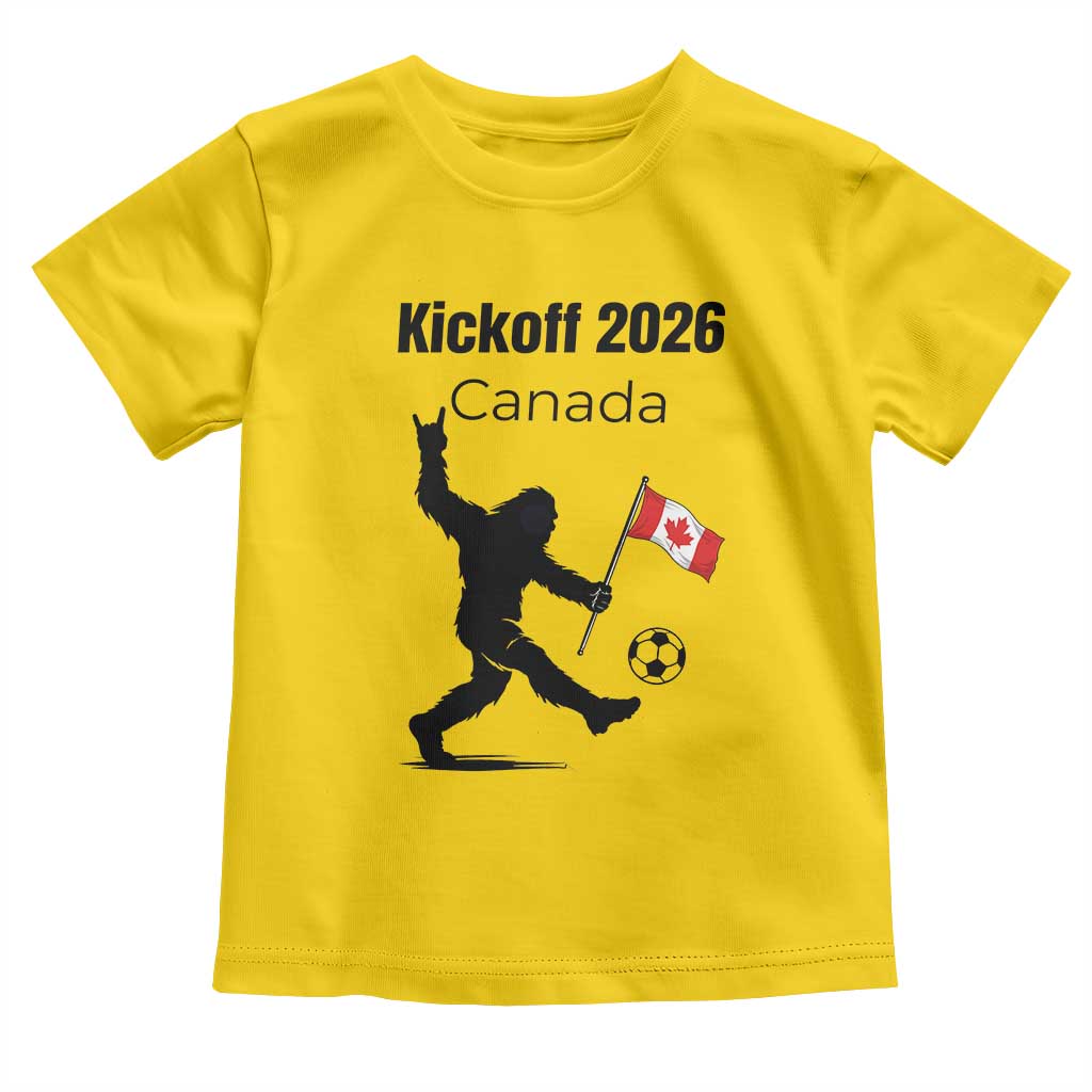 Funny Bigfoot Canada Soccer Toddler T Shirt Kickoff 2026
